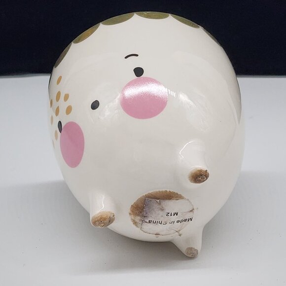 Cute Ceramic Planter Planter With Face Gold Rim Small Footed Decorative Whimsica - Picture 7 of 8